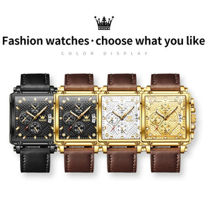 OLEVS Top Brand Luxury Square Men's Quartz Watch or Men Relogio