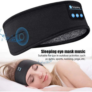 Transform your sleep and workouts with our elastic, and wireless Bluetooth Earphones Sports Sleeping Headband, doubling as a Music Eye Mask and Wireless Bluetooth Headset Headband.