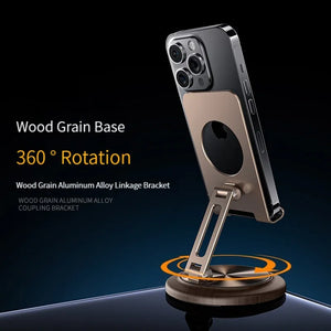 New Phone Holder Tablet Holder 360 Rotation Walnut Desk Stand For iPad iPhone Adjustable Foldable Desktop Universal Stand