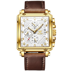 OLEVS Top Brand Luxury Square Men's Quartz Watch or Men Relogio